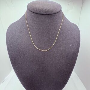 Vintage Delicate 14kyellow Gold Box Chain made In Italy 15” 1.6 Grams